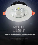 Dimmable LED ceiling downlight COB  5W 7W 9W 12W 15W 18W clothing store engineering embedded home lighting