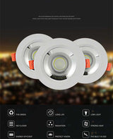 Dimmable LED ceiling downlight COB  5W 7W 9W 12W 15W 18W clothing store engineering embedded home lighting
