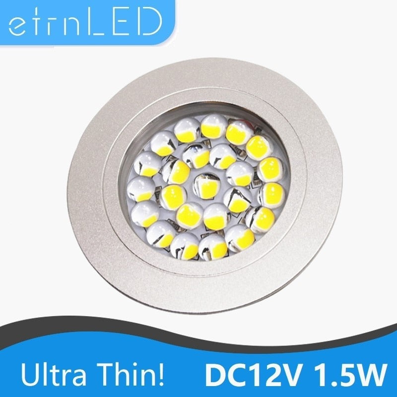 etrnLED Ceiling Led Spot Light Round Mini Focus 12V 1.5W Ultra Thin Dimmable Built In Lamps Downlight for Indoor House Showcase