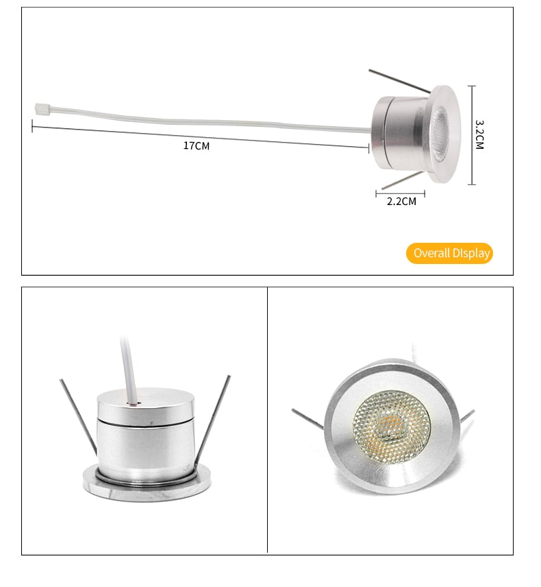 Spot 6 pcs/set Window frame Showcase Bar counter 110-220V Small spotlight 1W Embedded Built-in LED Cut hole 25mm Mini downlight