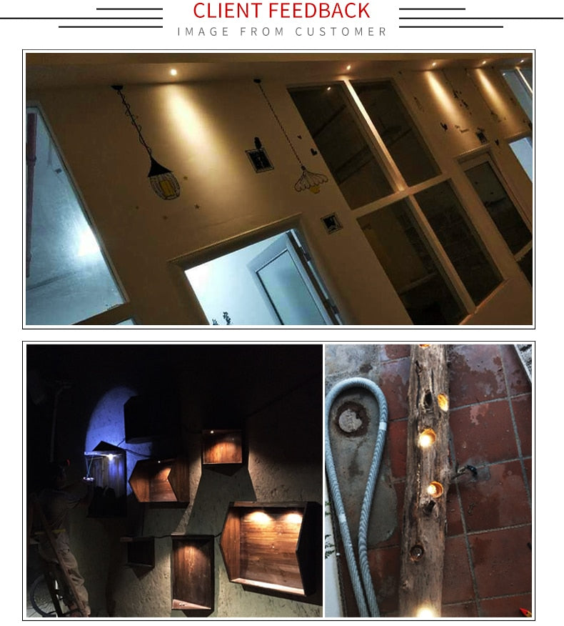 Spot 6 pcs/set Window frame Showcase Bar counter 110-220V Small spotlight 1W Embedded Built-in LED Cut hole 25mm Mini downlight