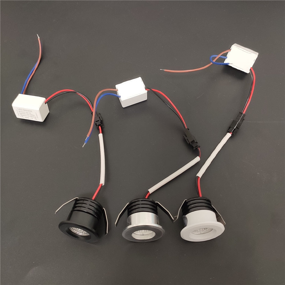 LED Spot Light Hole 30mm 110V 220V 3W Cob Dimmable White/Black/Silver MiNi downlight Recessed For Cabinet Gypsophila Display
