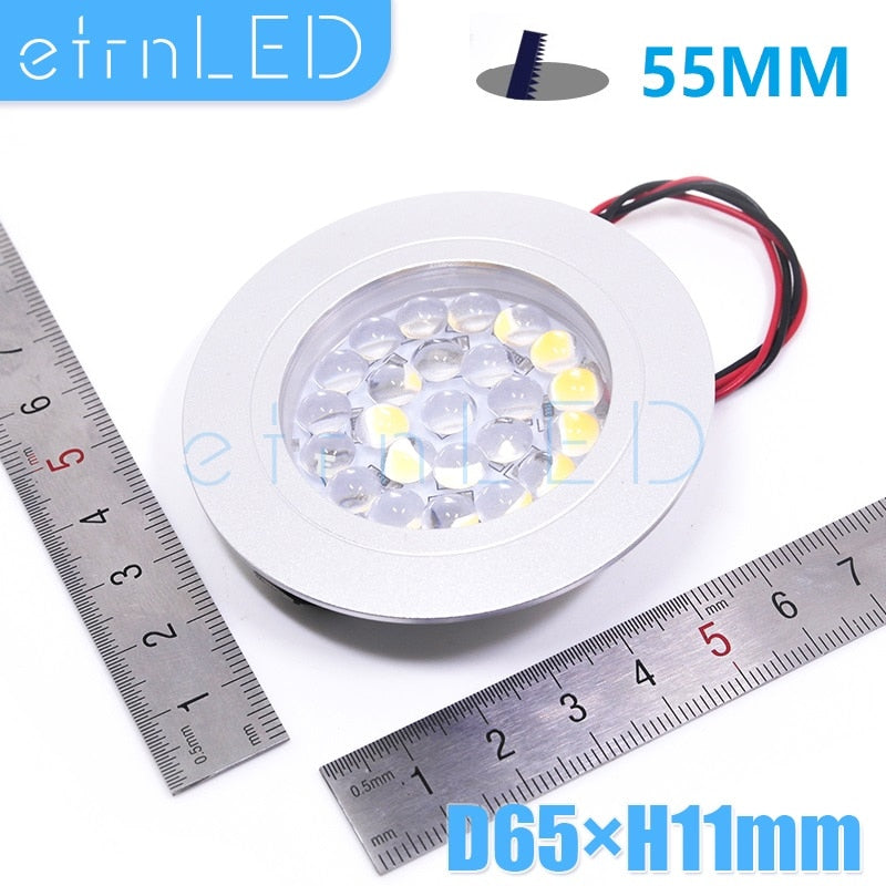 etrnLED Ceiling Led Spot Light Round Mini Focus 12V 1.5W Ultra Thin Dimmable Built In Lamps Downlight for Indoor House Showcase