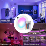 Dimmable 15W LEDs Recessed Lighting Downlight with IR Remote Control 16 Color & 4 Flashing Modes RGBW Floodlight Ceiling Light
