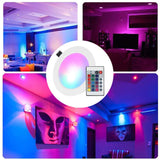 Dimmable 15W LEDs Recessed Lighting Downlight with IR Remote Control 16 Color & 4 Flashing Modes RGBW Floodlight Ceiling Light
