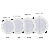 Dimmable 15W LEDs Recessed Lighting Downlight with IR Remote Control 16 Color & 4 Flashing Modes RGBW Floodlight Ceiling Light