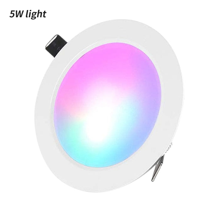 Dimmable 15W LEDs Recessed Lighting Downlight with IR Remote Control 16 Color &amp; 4 Flashing Modes RGBW Floodlight Ceiling Light