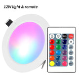 Dimmable 15W LEDs Recessed Lighting Downlight with IR Remote Control 16 Color & 4 Flashing Modes RGBW Floodlight Ceiling Light