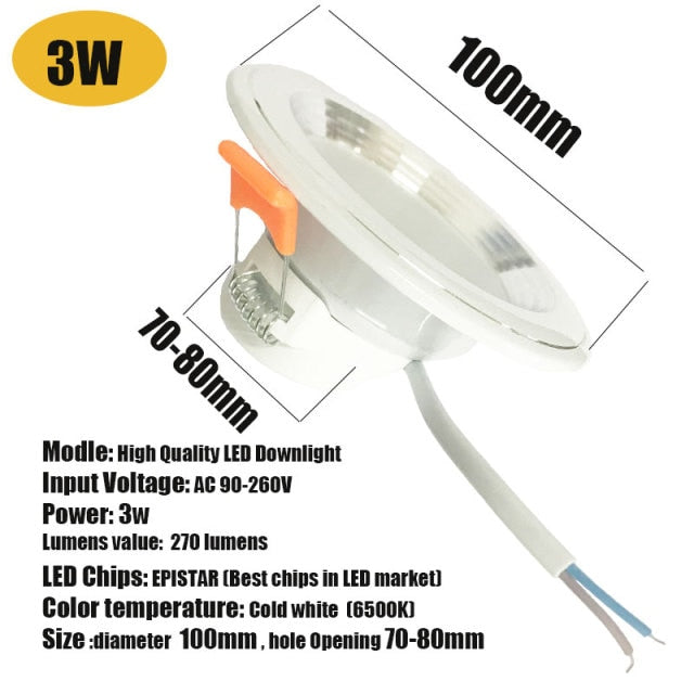 Focos Led Techo Led Downlight Led Bulb 15W 12W 9W 5W 3W Round 220V 230V 240V For Bedroom Kitchen Indoor LED Spot Light