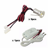 1W Mini Led Ceiling Downlight 15mm Cutout Recessed Spotlight 120D AC85-277V Driver Indoor Cabinet Lighting Small Spot 9pcs/set