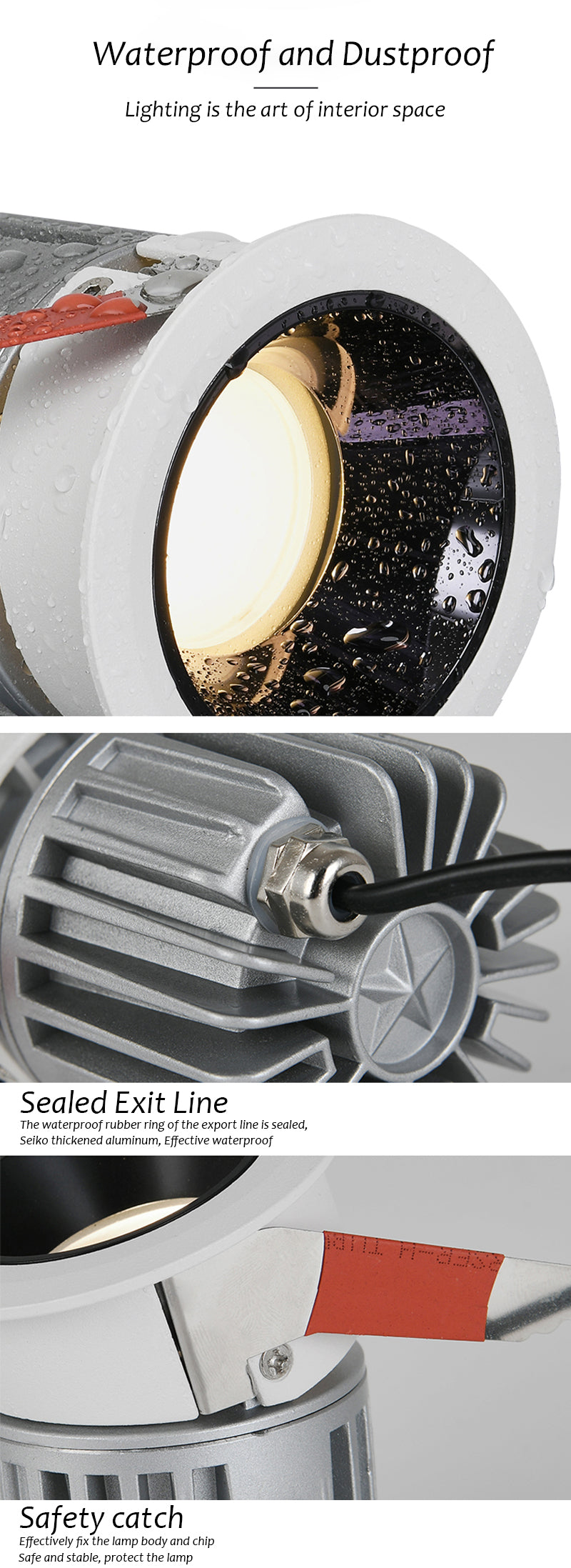 LED Adjustable Spot Downlights Waterproof IP65 Lamp Ceiling Recessed 9W 15W Dimmable Safety voltage for Boat for Bathroom