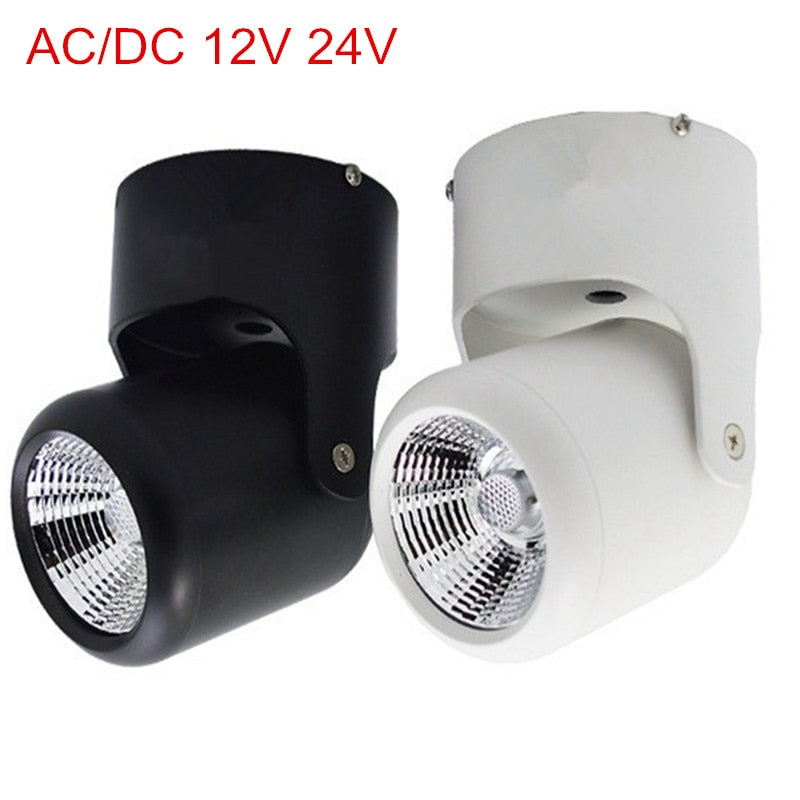 AC/DC 12V 24V 10W 20W COB Led downlights Surface Mounted Ceiling Spot light 360 degree Rotation Ceiling Downlight