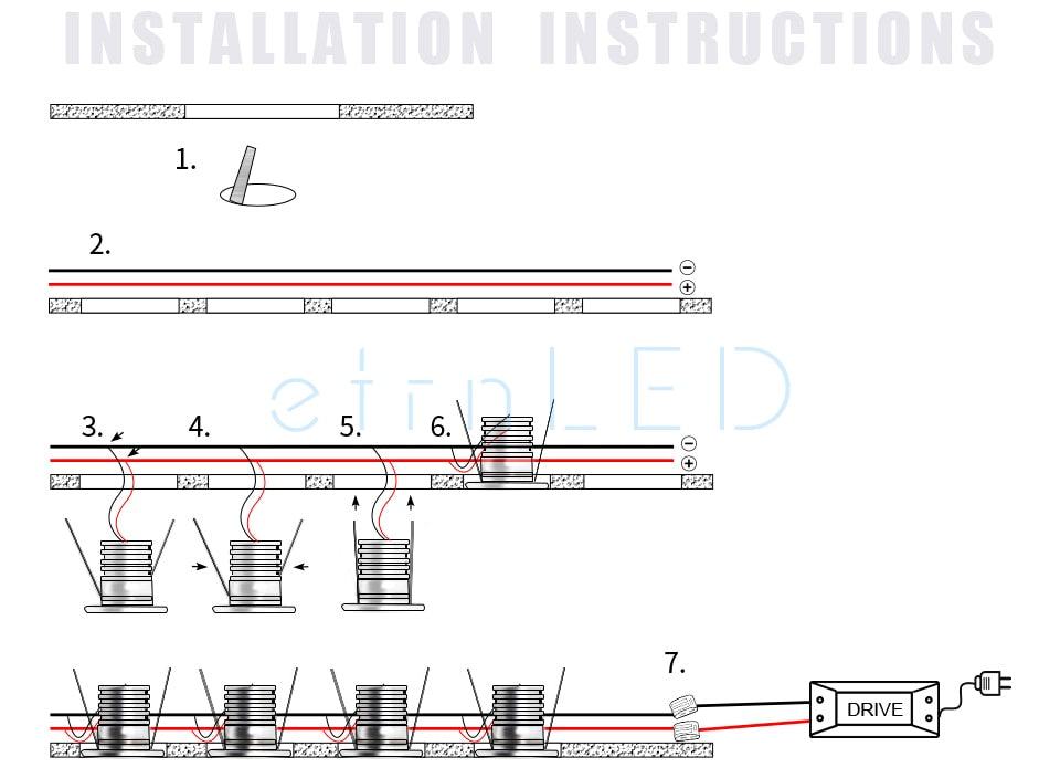 etrnLED 3W 4W Mini Led Spotlight Downlight 12V 24V Jewelry Display Ceiling Recessed Cabinet Spot Lamp with Driver Wire Connector