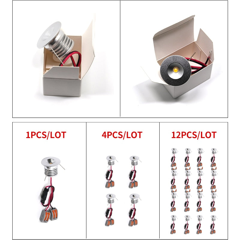 Spot Miniature small spotlight LED ceiling embedded 12-24V shop window display 3W hidden mini downlight
