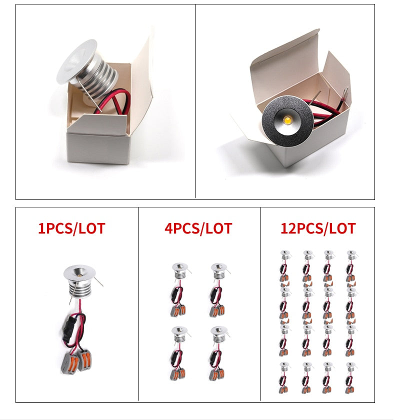 Spot Miniature small spotlight LED ceiling embedded 12-24V shop window display 3W hidden mini downlight