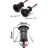 Small Spot LED Spotlight Dimmable 1W 12V 18pcs Downlight Ceiling Lamp Stair Canopy Spot Cabinet Lights 15mm Cutout IP65