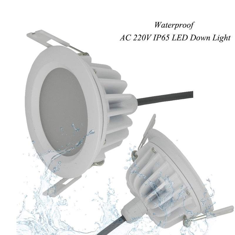 Waterproof IP65 AC 220V 5W /7W/9W/ Driverless dimmable Led panel light Cold white Warm white LED Downlight LED Light