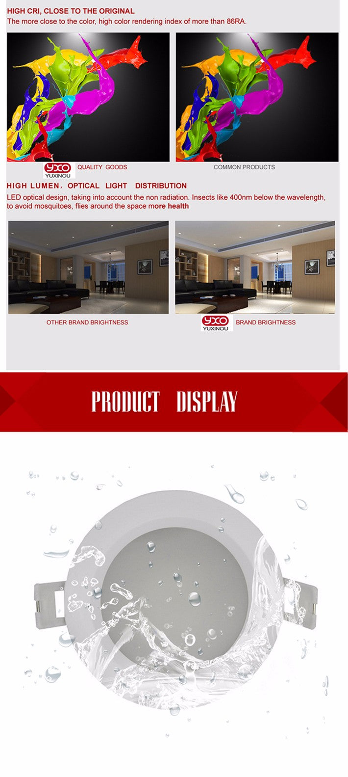 Waterproof IP65 AC 220V 5W /7W/9W/ Driverless dimmable Led panel light Cold white Warm white LED Downlight LED Light