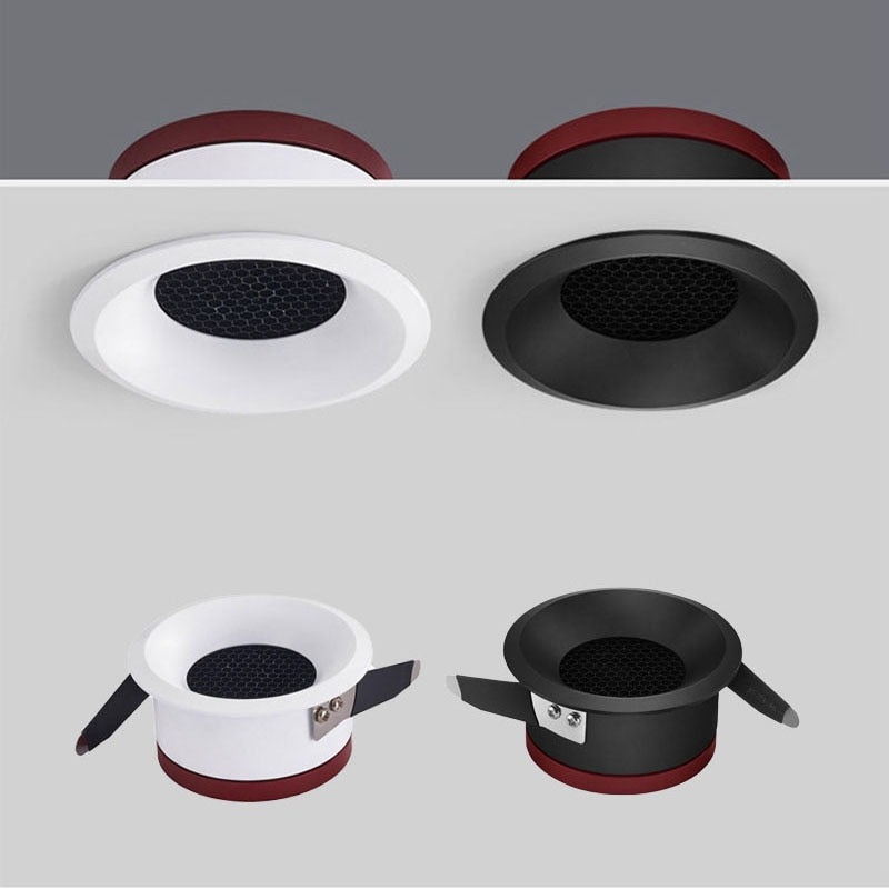 Dimmable LED Anti Glare Recessed Spotlight 5W/7W/9W/12W/15W/18W Honeycomb COB LED Ceiling Lamp Downlight for Indoor lighting