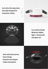 Dimmable LED Anti Glare Recessed Spotlight 5W/7W/9W/12W/15W/18W Honeycomb COB LED Ceiling Lamp Downlight for Indoor lighting