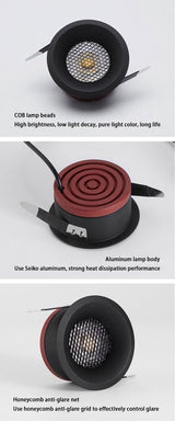 Dimmable LED Anti Glare Recessed Spotlight 5W/7W/9W/12W/15W/18W Honeycomb COB LED Ceiling Lamp Downlight for Indoor lighting