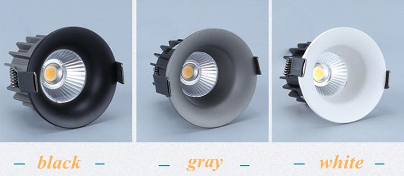 Round Light COB Dimmable Downlight Super Bright Recessed Glare 7W 10W 12W LED Round Led Ceiling Lampled 220v Bedroom Hotel