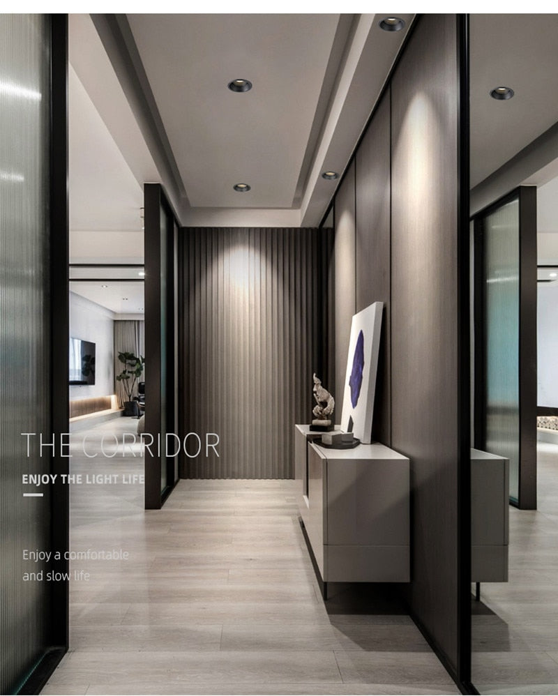 Round Light COB Dimmable Downlight Super Bright Recessed Glare 7W 10W 12W LED Round Led Ceiling Lampled 220v Bedroom Hotel