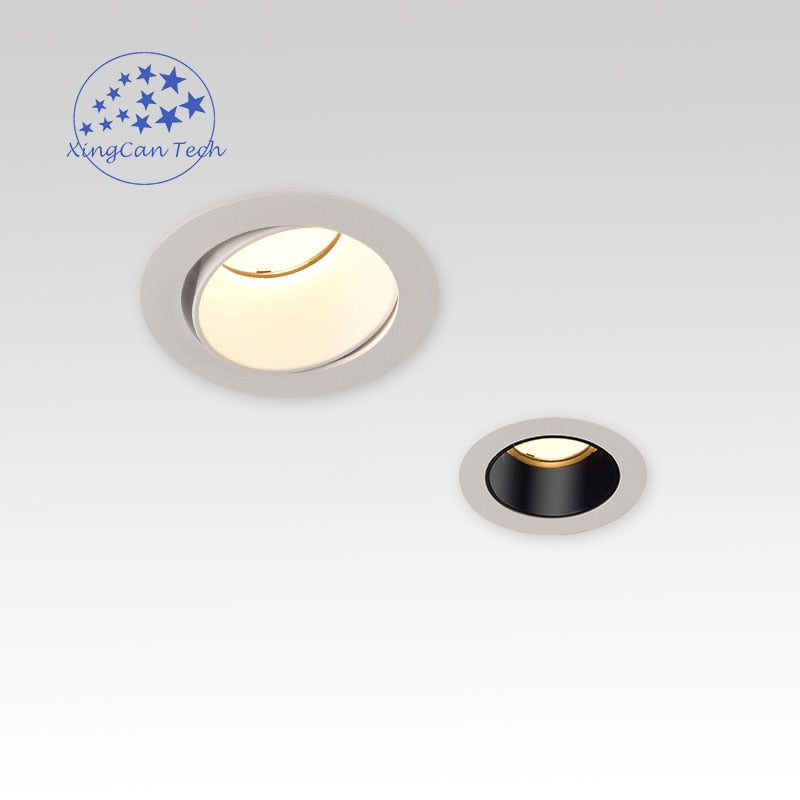 LED Recessed Spotlight Lamp Angle Adjustable Home Spotlight 75mm Hole Ceiling Downlight Minimalist Living Room Background Wall