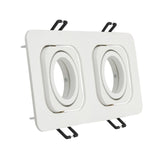 Square Adjustable White LED Recessed Spotlight Down Light Fitting For MR16 GU10 Bulb Fixture Downlight Holder Dual Ceiling Frame