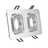 Square Adjustable White LED Recessed Spotlight Down Light Fitting For MR16 GU10 Bulb Fixture Downlight Holder Dual Ceiling Frame