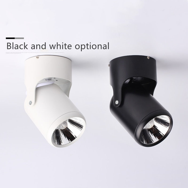 Dimmable high quality rotating LED downlight surface mounted adjustment COB ac85-265V 10W 15W LED ceiling light spotlight