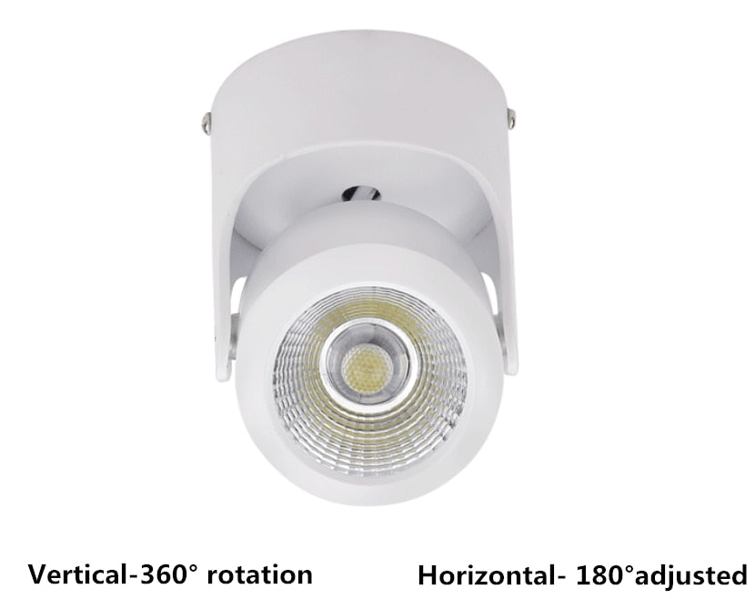 Dimmable high quality rotating LED downlight surface mounted adjustment COB ac85-265V 10W 15W LED ceiling light spotlight