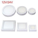 LED AC/DC 12V/24V 9W/15W/25W/30W Round/Square Led Panel Light Surface Mounted Led ceiling Downlight Indoor lighting