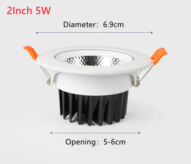 Led Embedded Ceiling Lamp Dimming Led Downlight Shower Universal Joint Decoration 8W Brightness IP65 Waterproof Embedded Lights