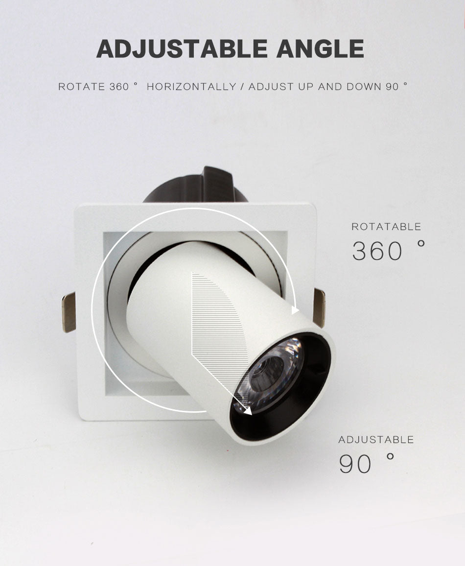 LED Downlight Rotatable Ceiling Spot Light Adjustable  COB 5W 7W 12W Lamp Home Decor Showroom Clothing Store Lighting 110V 220V