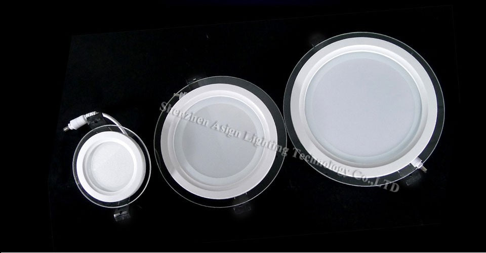 Dimmable LED  Panel Downlight 6W 12W 18W 20 pcs Round glass ceiling recessed lights SMD 5730 Warm Cold White led Light AC85-265V