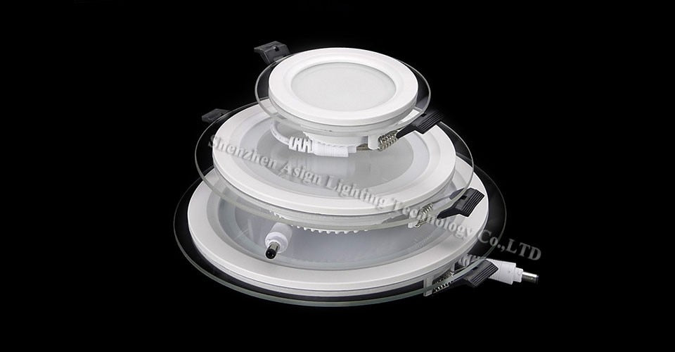 Dimmable LED  Panel Downlight 6W 12W 18W 20 pcs Round glass ceiling recessed lights SMD 5730 Warm Cold White led Light AC85-265V