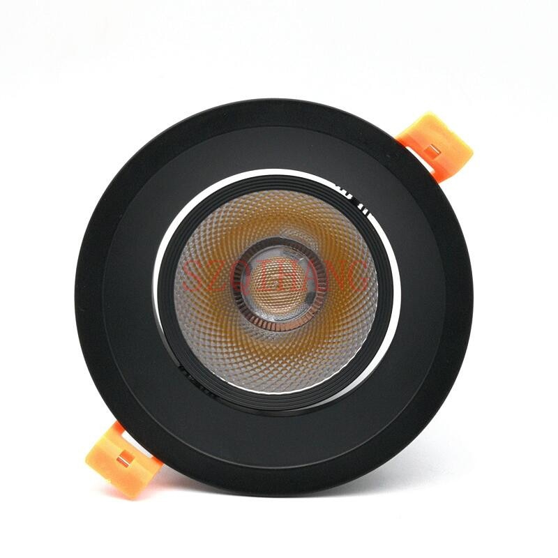 High Quality Black COB LED Downlight 10W/15W/25W AC240 220V 110V Aluminum downlight Indoor Ceiling Round Recessed Spot Lighting