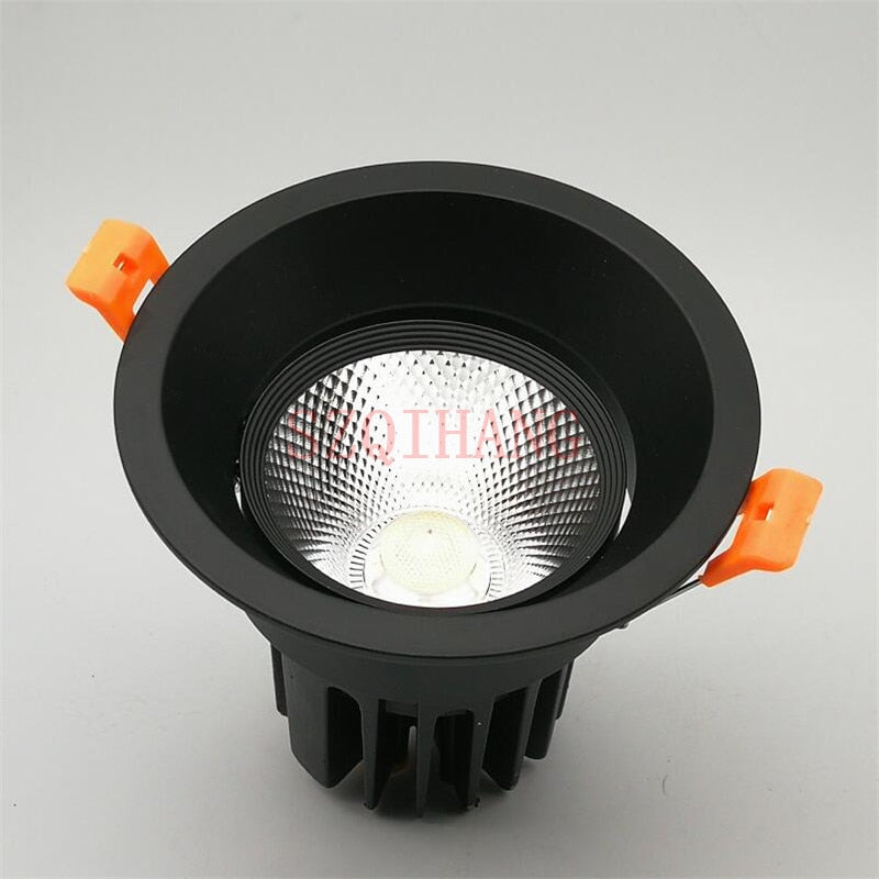 High Quality Black COB LED Downlight 10W/15W/25W AC240 220V 110V Aluminum downlight Indoor Ceiling Round Recessed Spot Lighting