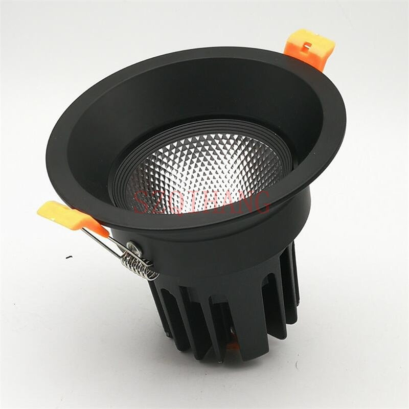 High Quality Black COB LED Downlight 10W/15W/25W AC240 220V 110V Aluminum downlight Indoor Ceiling Round Recessed Spot Lighting