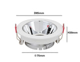 Round Nickel Recessed LED Ceiling Light Adjustable Frame MR16 GU10 Bulb Fixture Downlight Holder