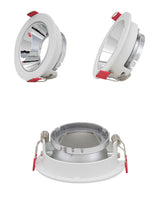 Round Nickel Recessed LED Ceiling Light Adjustable Frame MR16 GU10 Bulb Fixture Downlight Holder