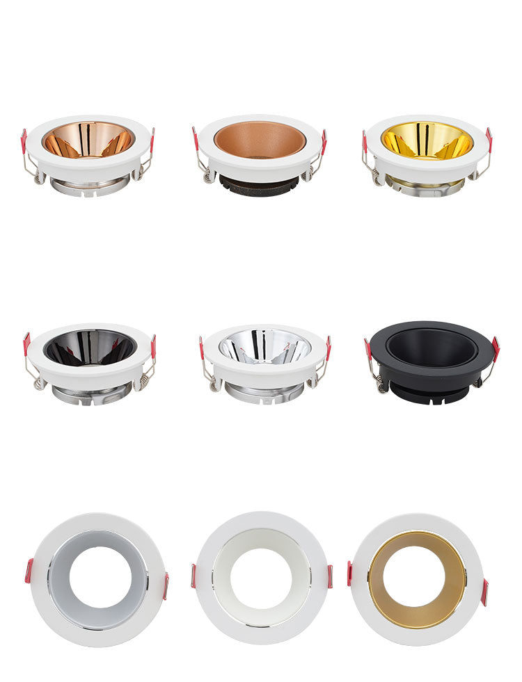 Round Nickel Recessed LED Ceiling Light Adjustable Frame MR16 GU10 Bulb Fixture Downlight Holder