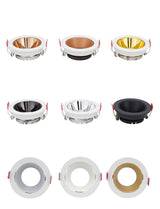 Round Nickel Recessed LED Ceiling Light Adjustable Frame MR16 GU10 Bulb Fixture Downlight Holder