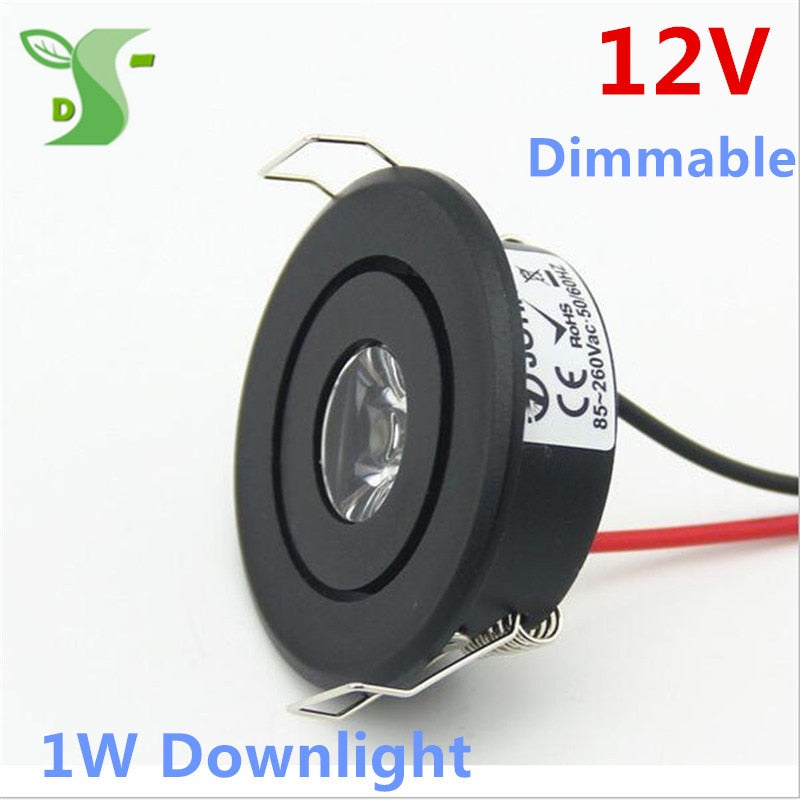 DC 12V dimmable LED downlight  led verlichting led panel 1W spot light with driver  black/silver/white color 5pcs/lot