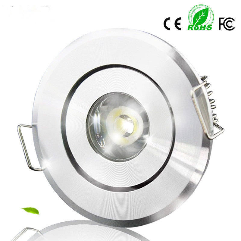 DC 12V dimmable LED downlight  led verlichting led panel 1W spot light with driver  black/silver/white color 5pcs/lot