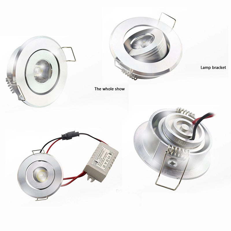 DC 12V dimmable LED downlight  led verlichting led panel 1W spot light with driver  black/silver/white color 5pcs/lot