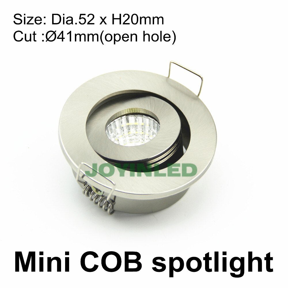 LED Downlight 2018 CE ROSH High Quality 3W Round Dimmable MINI LED COB Cabinet Downlights Cut out 42mm AC230V Factory JOYINLED