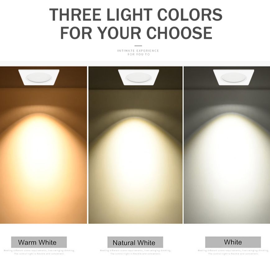 Waterproof LED Downlight 7W 9W 12W 15W Square Recessed Lamp AC110V 220V Indoor IP65 Bathroom lights Outdoor LED Spot Lighting