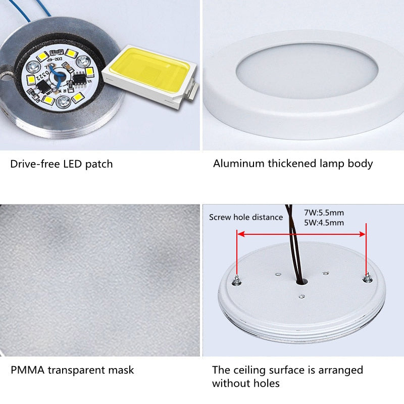 LED surface mounted downlight mini wall light panel spotlight ultra-thin ceiling household kitchen cabinet light night light